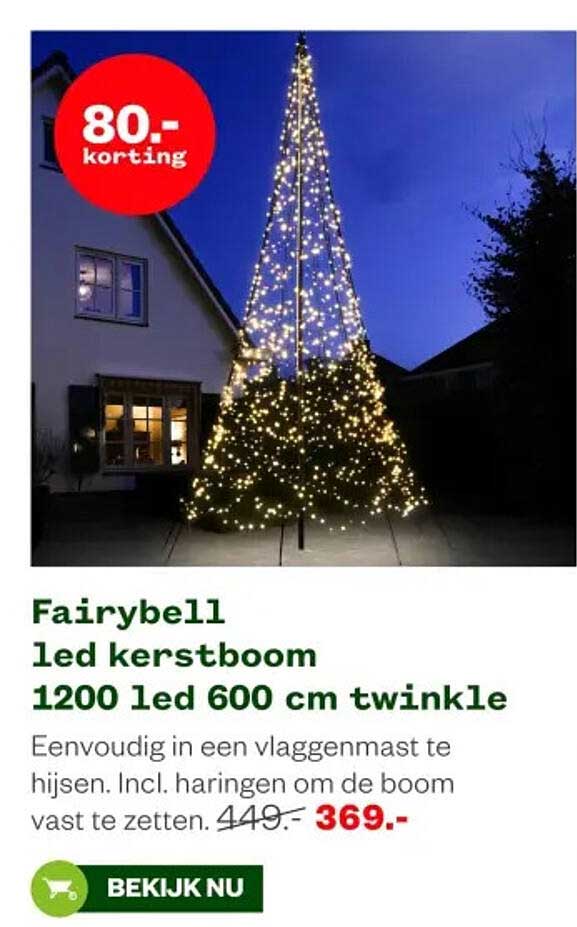 Fairybell led kerstboom 1200 led 600 cm twinkle