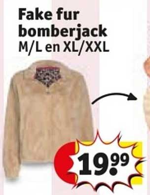 Fake fur bomberjack M/L en XL/XXL