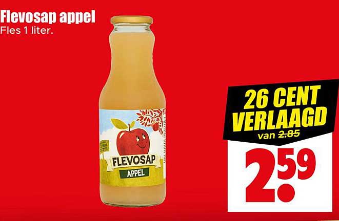 Flevosap appel Fles 1 liter