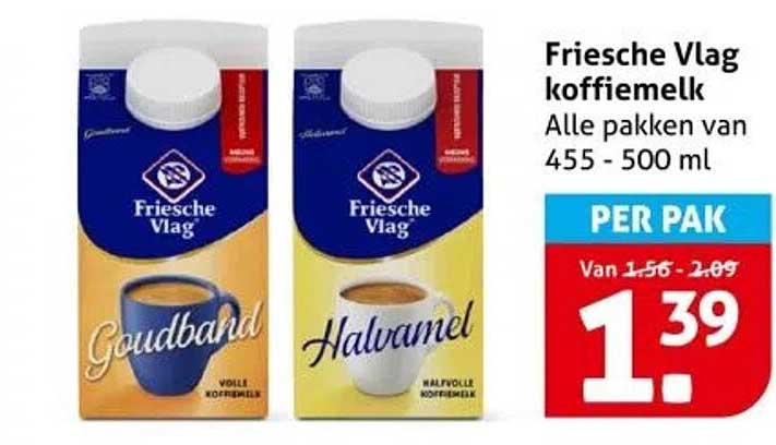Friesche Vlag koffiemelk - Alle pakken van 455 - 500 ml