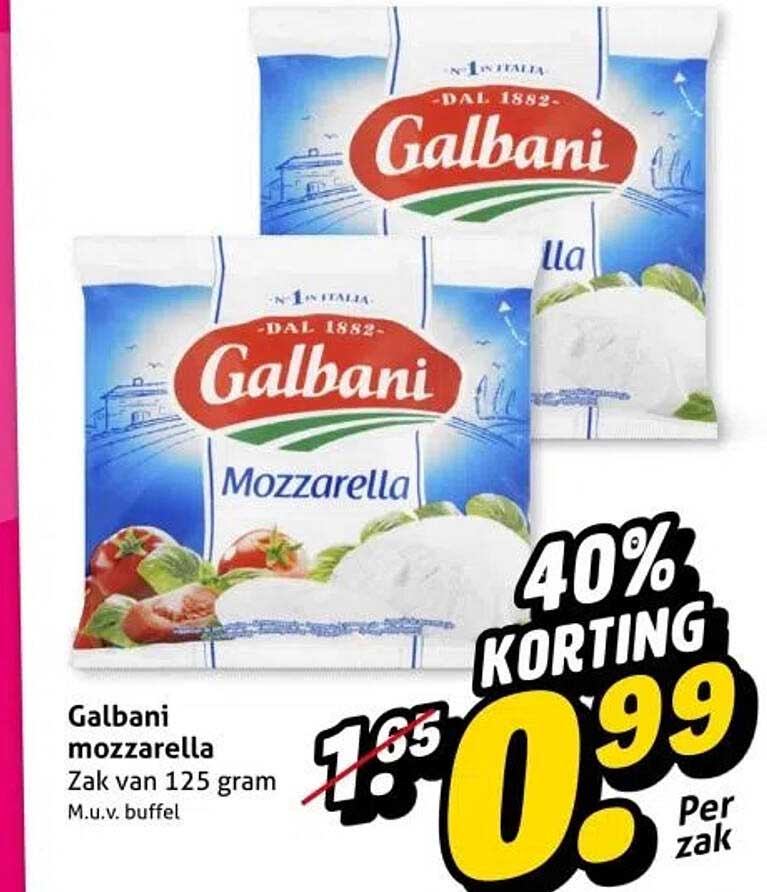 Galbani mozzarella Zak van 125 gram