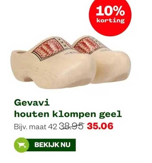 Gevavi houten klompen geel