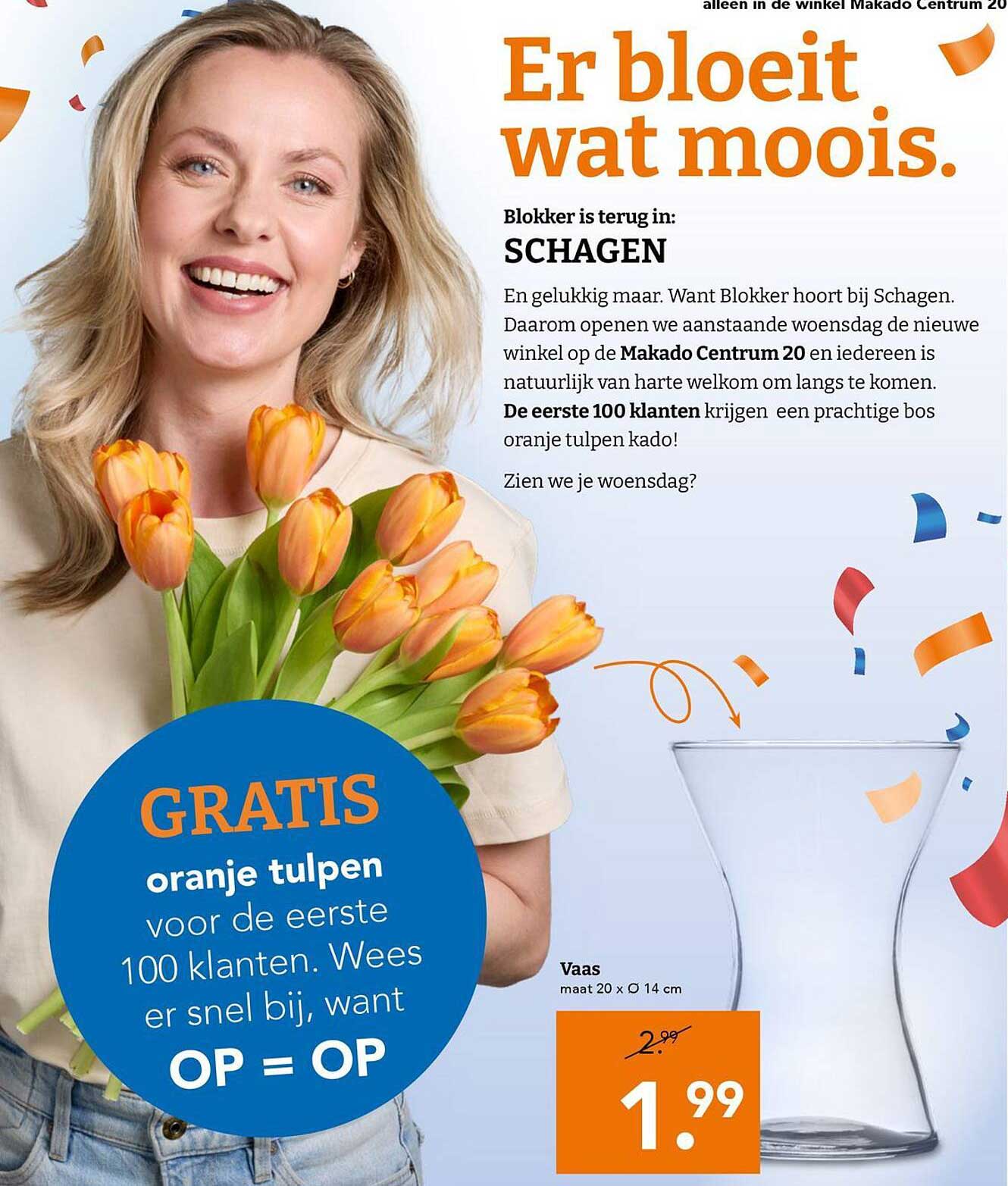 GRATIS oranje tulpen voor de eerste 100 klanten. Wees er snel bij, want OP = OP