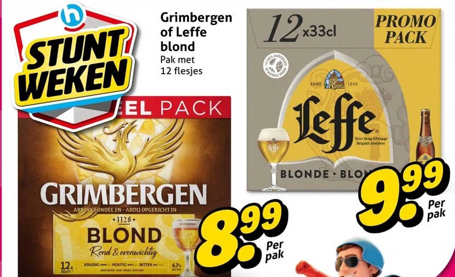 Grimbergen of Leffe blond Pak met 12 flesjes