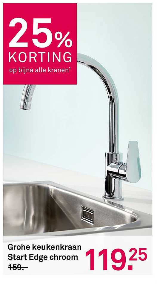 Grohe keukenkraan Start Edge chroom