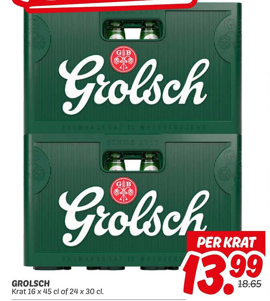 GROLSCH Krat 16 x 45 cl of 24 x 30 cl.