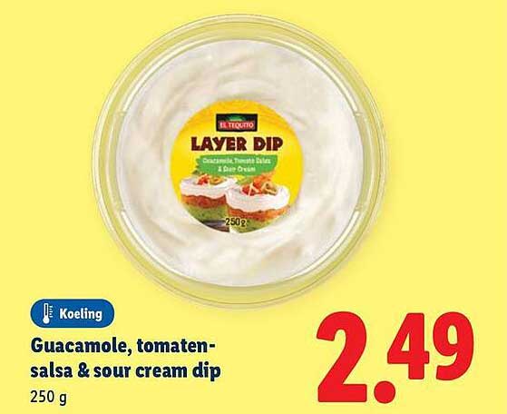 Guacamole, tomaten-salsa & sour cream dip 250 g