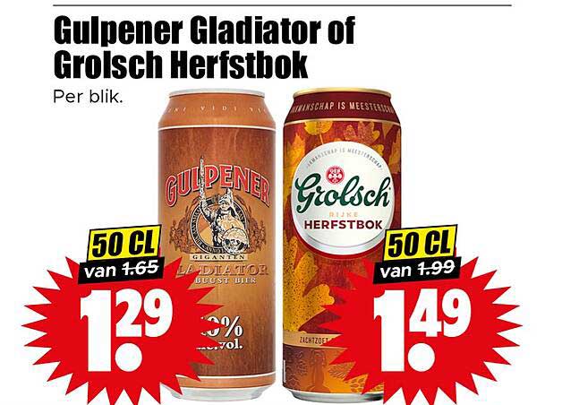 Gulpener Gladiator of Grolsch Herfstbok Per blik.