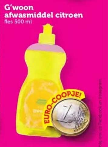 G'woon afwasmiddel citroen fles 500 ml