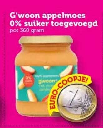 G'woon appelmoes 0% suiker toegevoegd pot 360 gram