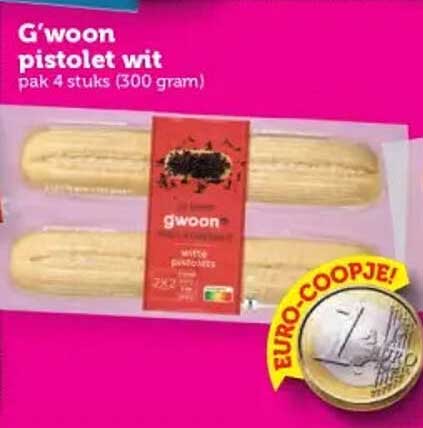 G'woon pistolet wit pak 4 stuks (300 gram)