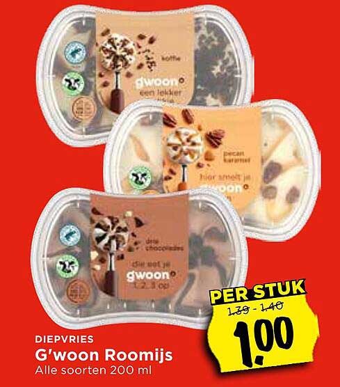 G'woon Roomijs Alle soorten 200 ml