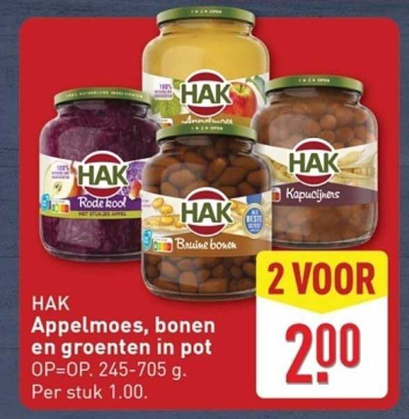 HAK Appelmoes, bonen en groenten in pot