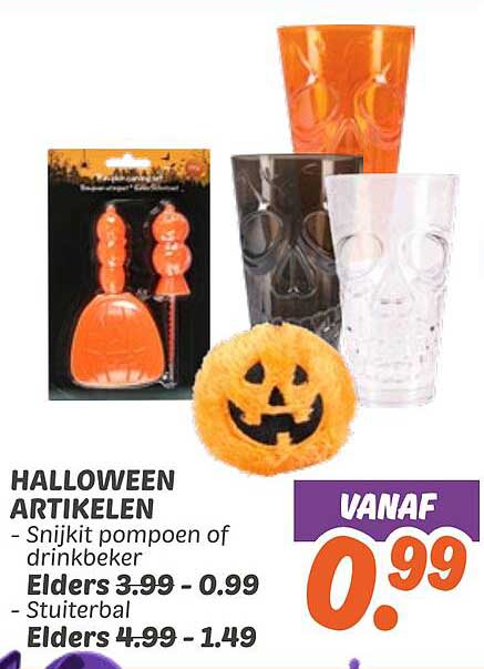 HALLOWEEN ARTIKELEN - Snijkit pompoon of drinkbeker
