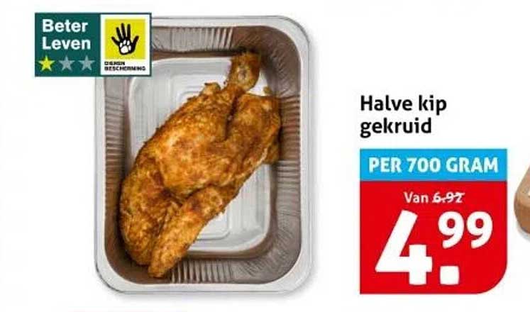 Halve kip gekruid