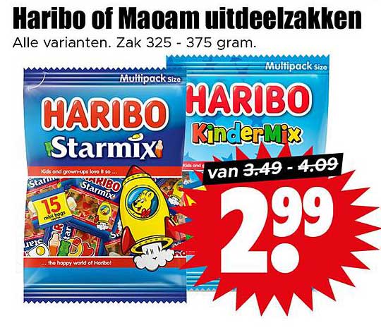 Haribo of Maoam uitdeelzakken