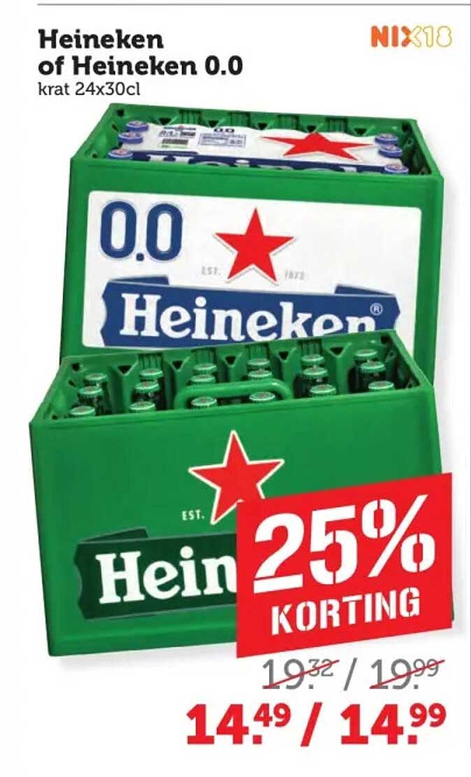 Heineken of Heineken 0.0 krat 24x30cl