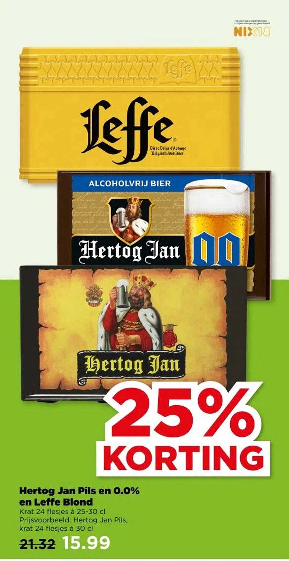 Hertog Jan Pils en 0.0% en Leffe Blond