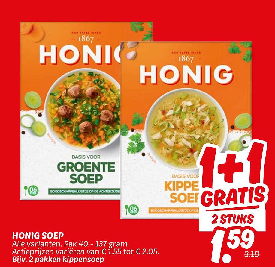 HONIG SOEP 1+1 GRATIS