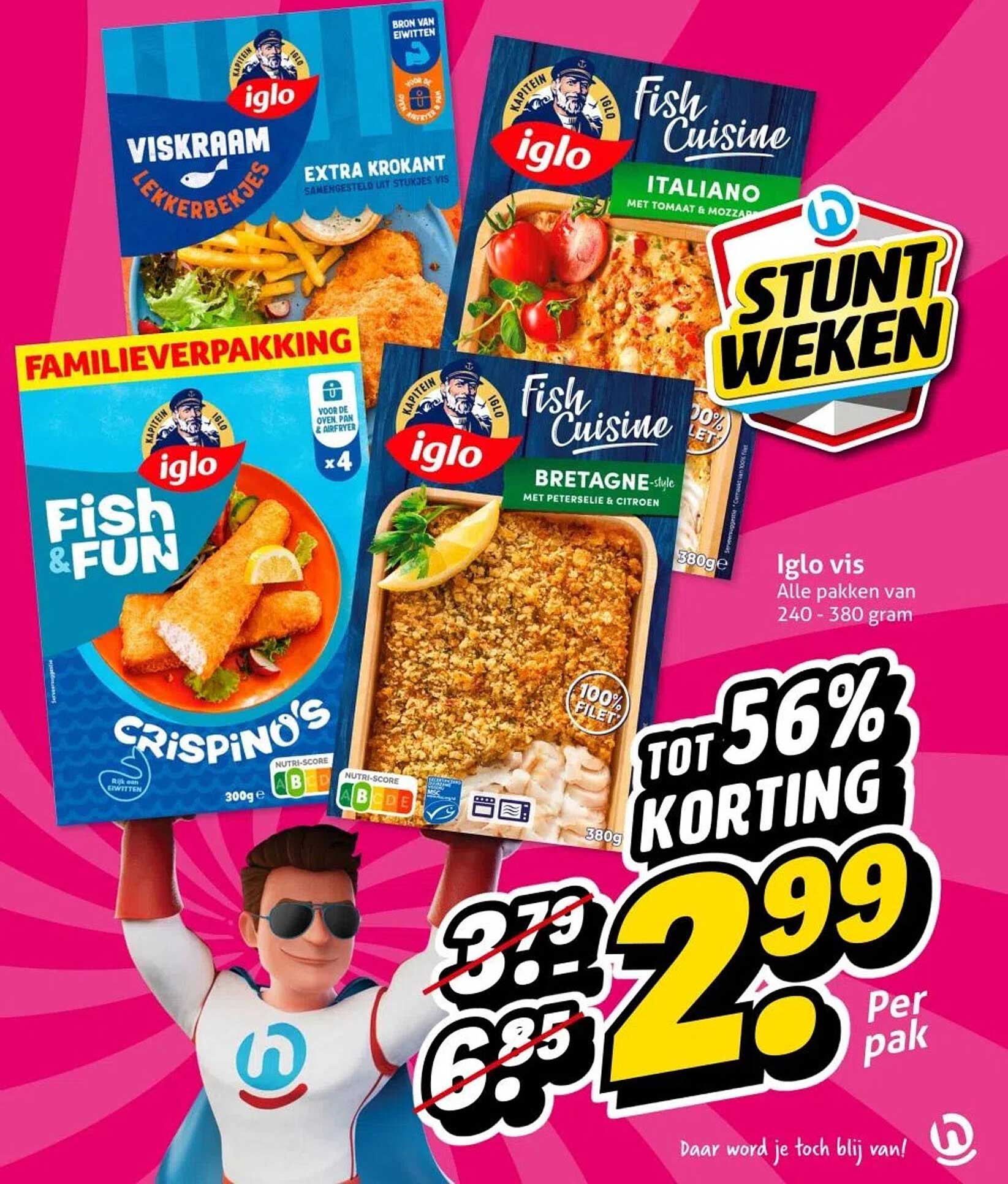 Iglo vis Alle pakken van 240 - 380 gram