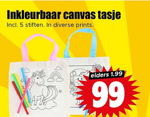 Inkleurbaar canvas tasje