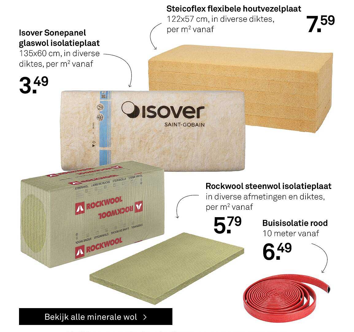 Isover Sonepanel glaswol isolatieplaat 135x60 cm