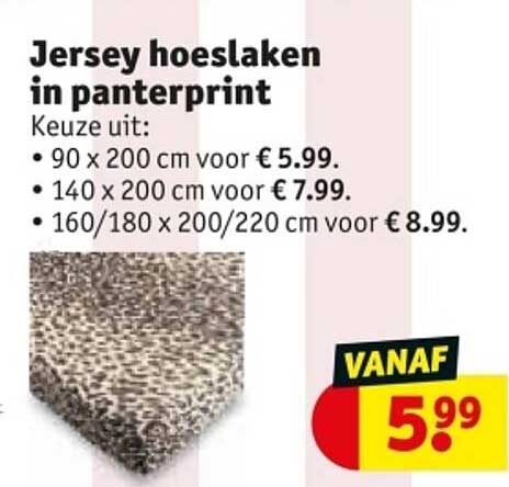 Jersey hoeslaken in panterprint