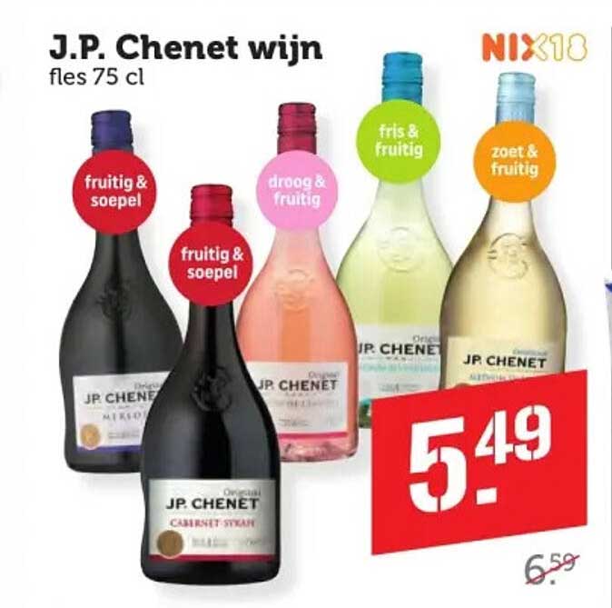 J.P. Chenet wijn fles 75 cl