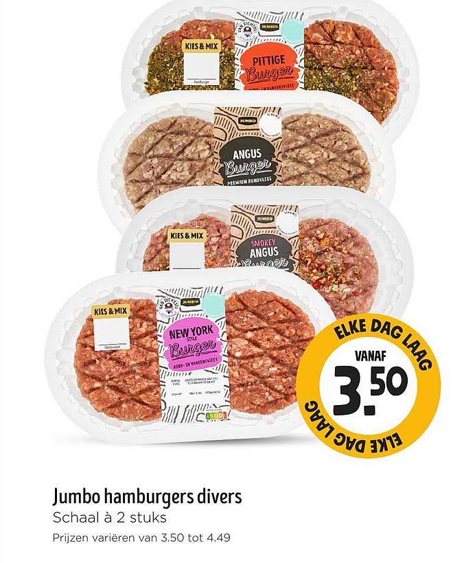 Jumbo hamburgers divers