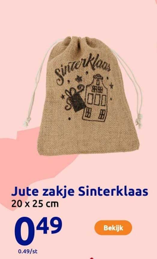 Jute zakje Sinterklaas