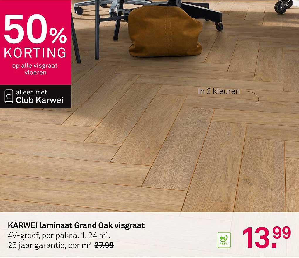 KARWEI laminaat Grand Oak visgraat