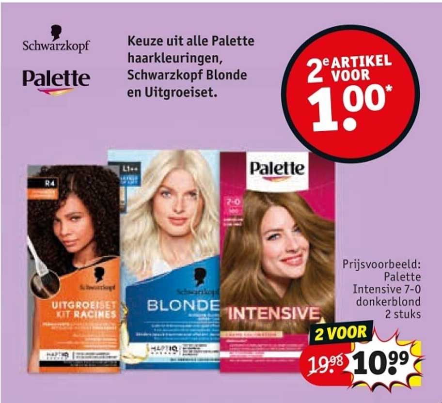 Keuze uit alle Palette haarkleuringen, Schwarzkopf Blonde en Uitgroeiset.