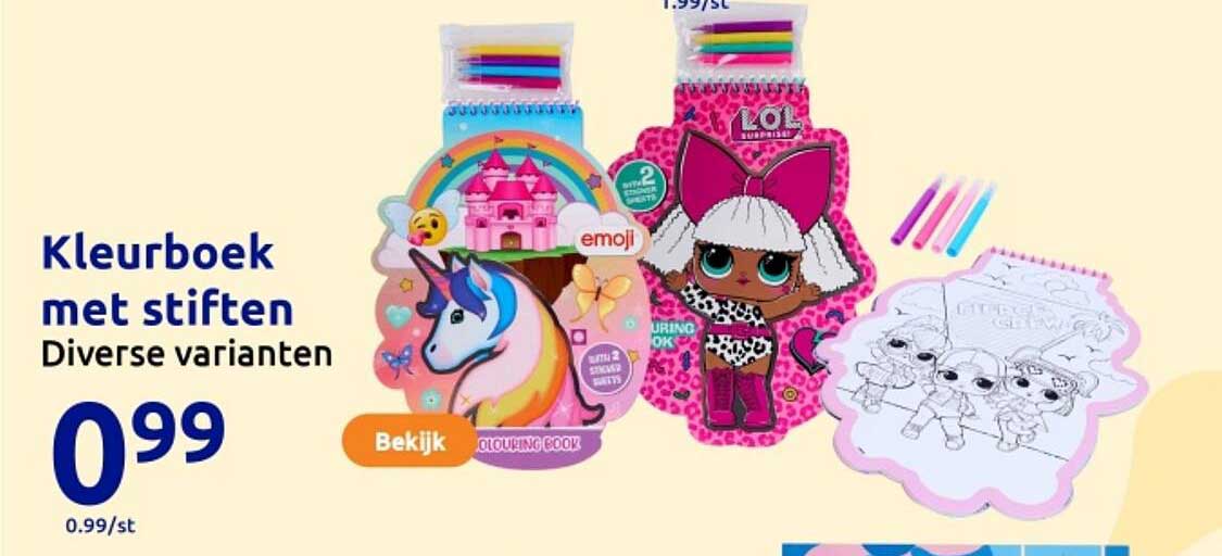Kleurboek met stiften - Diverse varianten