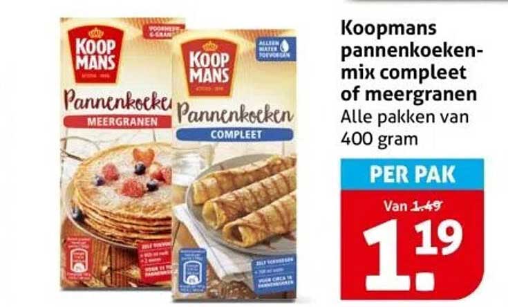 Koopmans pannenkoeken-mix compleet of meergranen