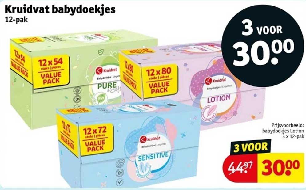 Kruidvat babydoekjes 12-pak