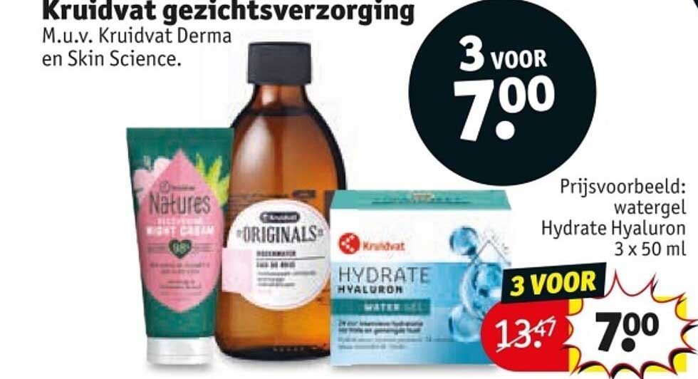 Kruidvat gezichtsverzorging M.u.v. Kruidvat Derma en Skin Science.