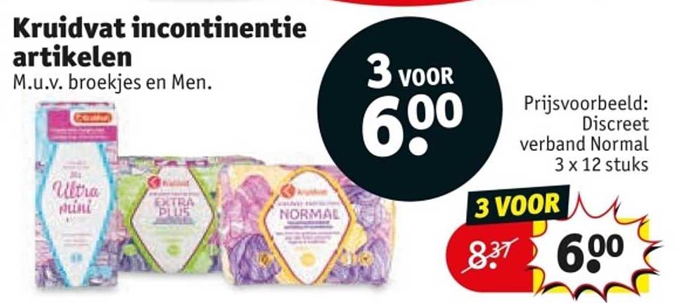 Kruidvat incontinentie artikelen M.u.v. broekjes en Men.
