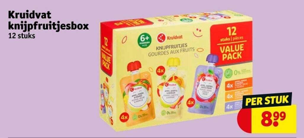 Kruidvat knijpfruitjesbox 12 stuks