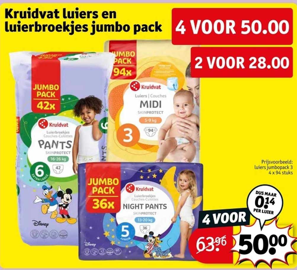 Kruidvat luiers en luierbroekjes jumbo pack
