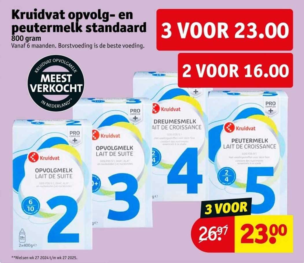 Kruidvat opvolg- en peutermelk standaard 800 gram
