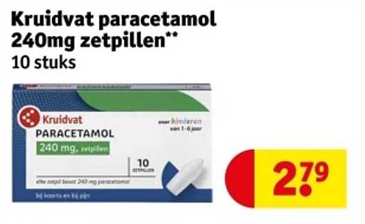 Kruidvat paracetamol 240mg zetpillen**