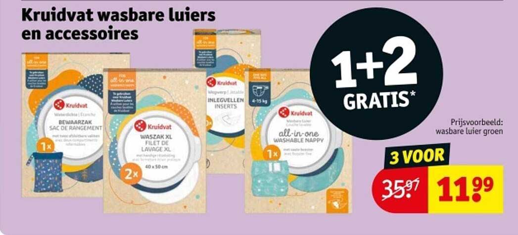 Kruidvat wasbare luiers en accessoires
