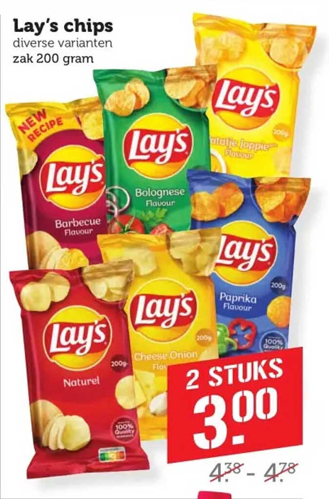 Lay's chips diverse varianten zak 200 gram