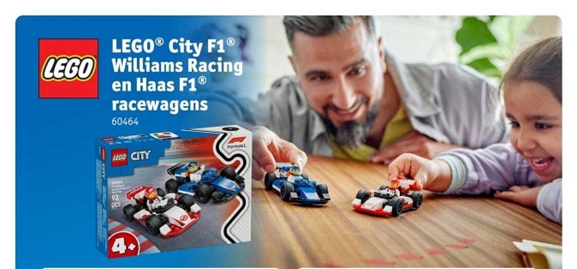 LEGO® City F1® Williams Racing en Haas F1® racewagens