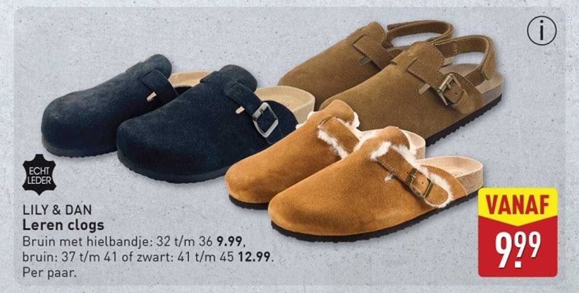 Leren clogs