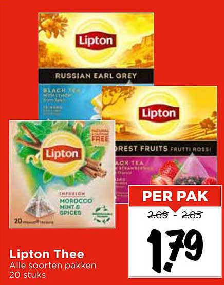 Lipton Thee Alle soorten pakken 20 stuks