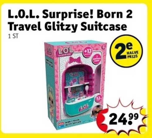 L.O.L. Surprise! Born 2 Travel Glitzy Suitcase