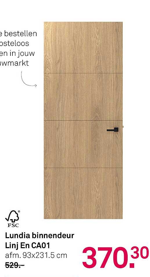 Lundia binnendeur Linj En CA01 afm. 93x231.5 cm