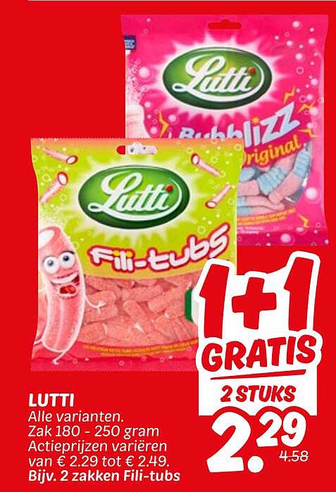 LUTTI - Alle varianten, 1+1 GRATIS