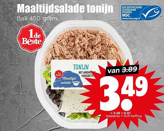 Maaltijdsalade tonijn Bak 450 gram